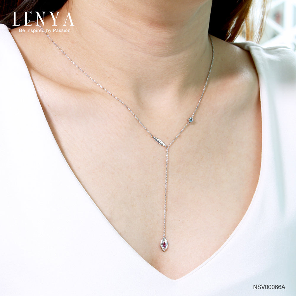 LENYA สร้อยคอเงินแท้ ประดับพลอยอเมทิสต์ สวยสง่ามีสไตล์ อัญมณีสำหรับผู้ที่เกิดเดือนกุมภาพันธ์