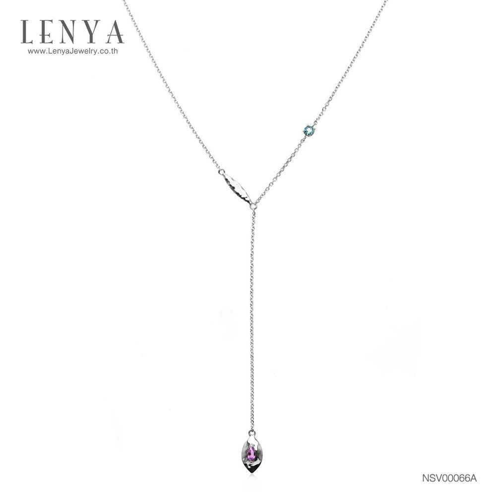 LENYA สร้อยคอเงินแท้ ประดับพลอยอเมทิสต์ สวยสง่ามีสไตล์ อัญมณีสำหรับผู้ที่เกิดเดือนกุมภาพันธ์