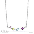 LENYA สร้อยคอเงินแท้ ประดับพลอย อเมทิสต์ บลูโทแพซ และเพอริดอท
