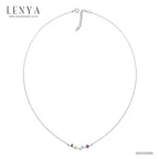 LENYA สร้อยคอเงินแท้ ประดับพลอย อเมทิสต์ บลูโทแพซ และเพอริดอท