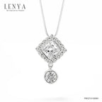LENYA จี้ CZ  DiamondLike เสริมลุคใส่สบายทุกวัน ขนาด 5.5 มิล ตัวเรือนทองเหลือง ชุบทองคำขาว