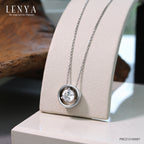 LENYA จี้ CZ DiamondLike เสริมลุคใส่สบายทุกวัน ขนาด 6.5 มิล ตัวเรือนทองเหลือง ชุบทองคำขาว