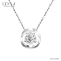 LENYA จี้ CZ DiamondLike เสริมลุคใส่สบายทุกวัน ขนาด 6.5 มิล ตัวเรือนทองเหลือง ชุบทองคำขาว