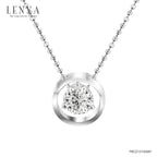 LENYA จี้ CZ DiamondLike เสริมลุคใส่สบายทุกวัน ขนาด 6.5 มิล ตัวเรือนทองเหลือง ชุบทองคำขาว