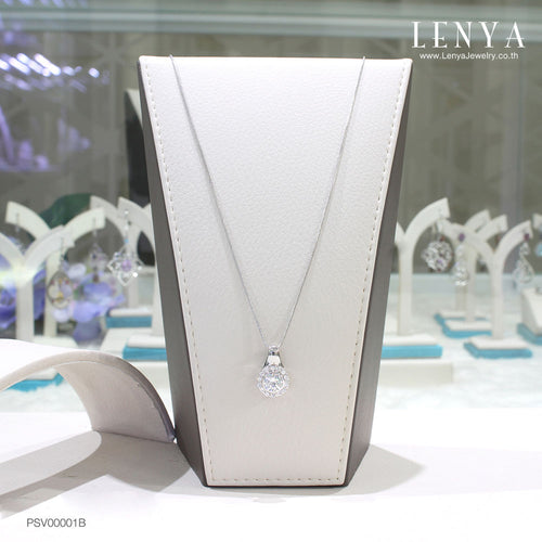 LENYA จี้ CZ จาก Swarovski เสริมลุคเรียบหรู ขนาด 6.50 มิล ตัวเรือนเงินแท้925 ชุบทองคำขาว