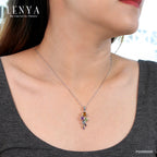 LENYA จี้พลอยซิทริน ช่วยเรียกทรัพย์ สดใส พลังบวก ขนาด 6 มิล ตัวเรือนเงินแท้925 ชุบทองคำขาว