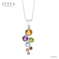 LENYA จี้พลอยซิทริน ช่วยเรียกทรัพย์ สดใส พลังบวก ขนาด 6 มิล ตัวเรือนเงินแท้925 ชุบทองคำขาว