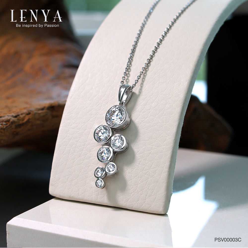 LENYA จี้ CZ จาก SWAROVSKI เสริมลุคสวยหวานทุกวัน ขนาด 6 มิล ตัวเรือนเงินแท้925 ชุบทองคำขาว
