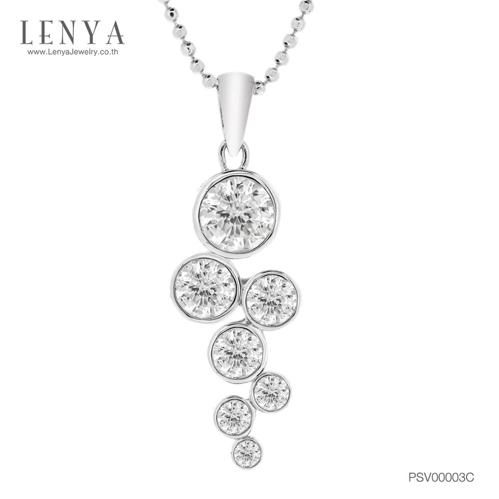 LENYA จี้ CZ จาก SWAROVSKI เสริมลุคสวยหวานทุกวัน ขนาด 6 มิล ตัวเรือนเงินแท้925 ชุบทองคำขาว