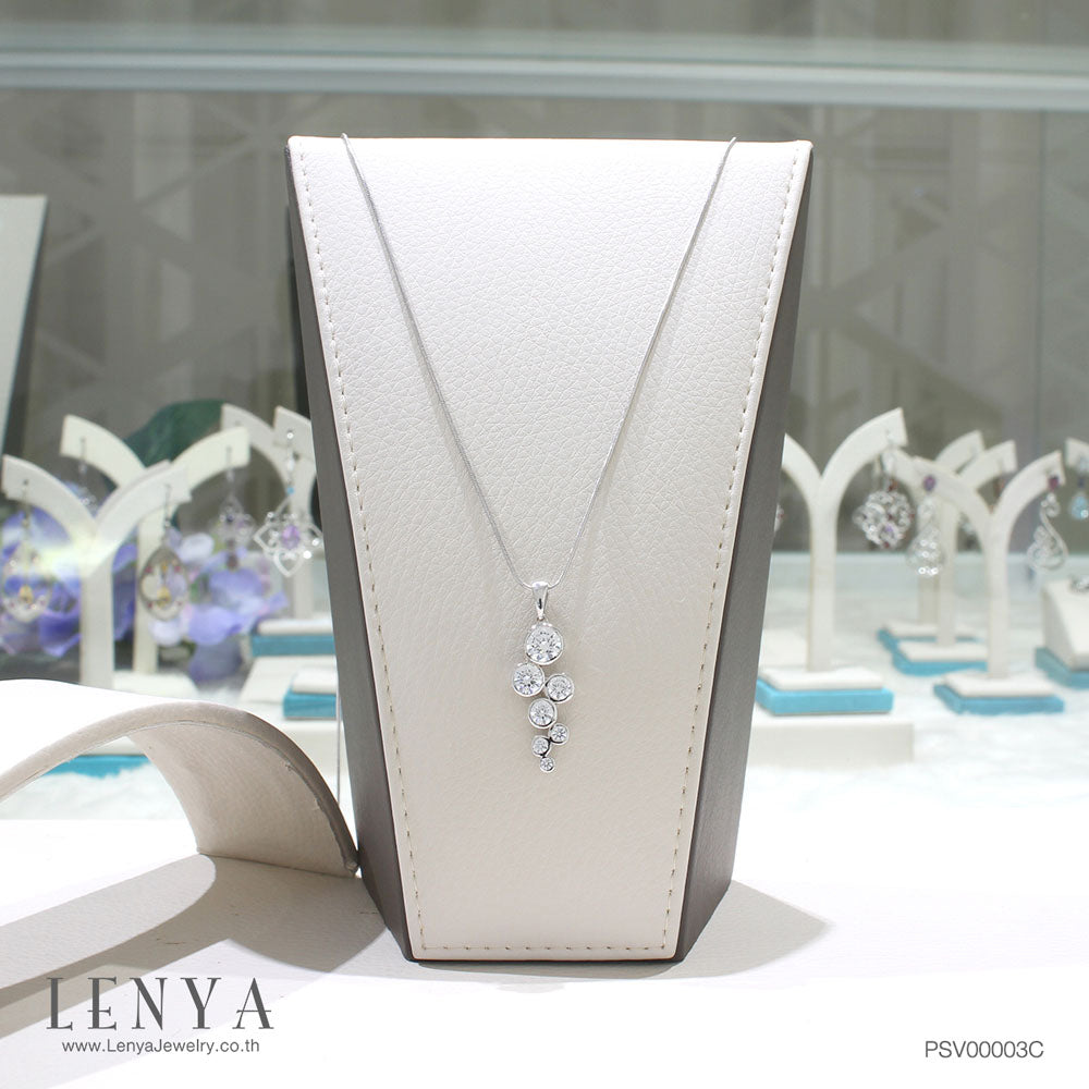 LENYA จี้ CZ จาก SWAROVSKI เสริมลุคสวยหวานทุกวัน ขนาด 6 มิล ตัวเรือนเงินแท้925 ชุบทองคำขาว