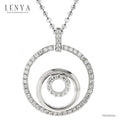 LENYA จี้เพชร DiamondLike ดีไซน์เก๋ด้วยวงกลมล้อมกันถึง 3 ชั้น ตัวเรือนเงินแท้ชุบทองคำขาว