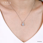LENYA จี้ CZ สีขาว DiamondLike เสริมลุคให้โดดเด่น ทรงกลม ขนาด 8 มิล ตัวเรือนเงินแท้925 ชุบทองคำขาว