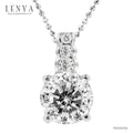 LENYA จี้ CZ สีขาว DiamondLike เสริมลุคให้โดดเด่น ทรงกลม ขนาด 8 มิล ตัวเรือนเงินแท้925 ชุบทองคำขาว