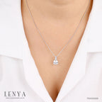LENYA จี้ CZ จาก Swarovski เสริมลุคเรียบหรูโดดเด่น ขนาด 8 มิล ตัวเรือนเงินแท้925 ชุบทองคำขาว