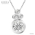 LENYA จี้ CZ จาก Swarovski เสริมลุคเรียบหรู ขนาด 6.50 มิล ตัวเรือนเงินแท้925 ชุบทองคำขาว