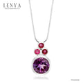 LENYA  จี้เงินแท้ ประดับพลอยอเมทิสต์ และทับทิม