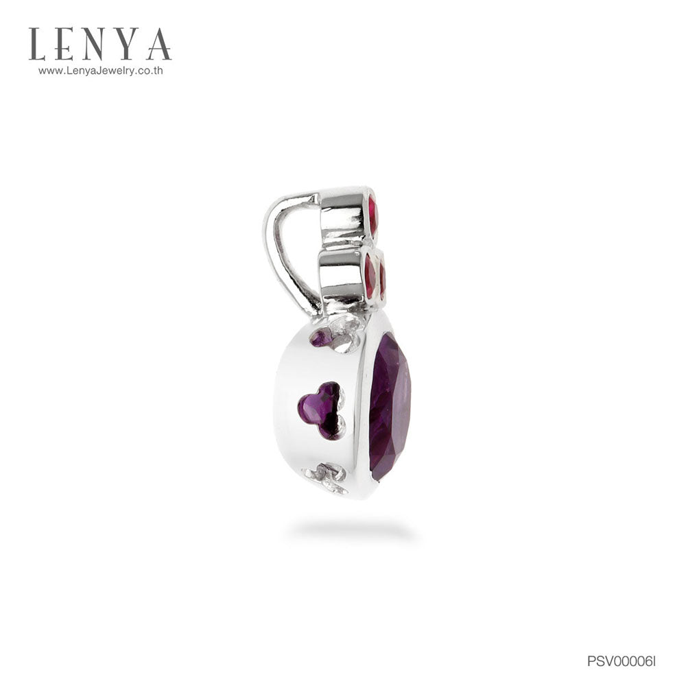 LENYA  จี้เงินแท้ ประดับพลอยอเมทิสต์ และทับทิม