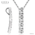 LENYA จี้ CZ  DiamondLike ดีไซน์เรียบหรูเสริมลุคเด่น ขนาด 4 มิล ตัวเรือนเงินแท้925 ชุบทองคำขาว