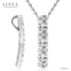 LENYA จี้ CZ  DiamondLike ดีไซน์เรียบหรูเสริมลุคเด่น ขนาด 4 มิล ตัวเรือนเงินแท้925 ชุบทองคำขาว