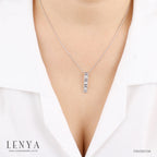 LENYA จี้ CZ  DiamondLike ดีไซน์เรียบหรูเสริมลุคเด่น ขนาด 4 มิล ตัวเรือนเงินแท้925 ชุบทองคำขาว