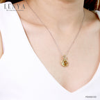 LENYA จี้เงินแท้ 925 ชุบทอง ประดับ อเมทีสต์สีเขียว(Green Amethyst) แซฟไฟร์สีส้ม(Orange Sapphire) และ อเมทิสต์สีม่วง(Amethyst)