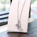 LENYA จี้ CZ  DiamondLike สี่เหลี่ยมเสริมลุคใส่สบาย ขนาด 7 มิล ตัวเรือนเงินแท้925ชุบทองคำขาว