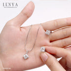 LENYA จี้ CZ DiamondLike ดีไซน์ทรงสี่เหลี่ยมเสริมลุคสุดหรู ขนาด 7  มิล ตัวเรือนเงินแท้925ชุบทองคำขาว
