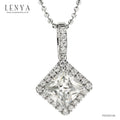 LENYA จี้ CZ DiamondLike ดีไซน์ทรงสี่เหลี่ยมเสริมลุคสุดหรู ขนาด 7  มิล ตัวเรือนเงินแท้925ชุบทองคำขาว