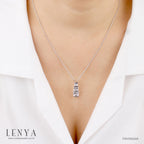 LENYA จี้ CZ  DiamondLike เสริมลุคสวยเก๋ได้ทุกงาน ขนาด 6.5 มิล ตัวเรือนเงินแท้925 ชุบทองคำขาว