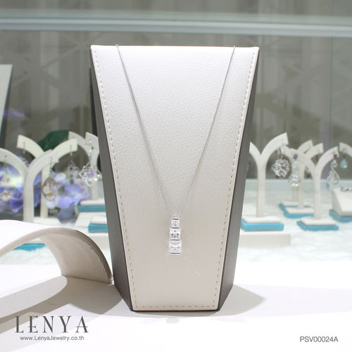 LENYA จี้ CZ  DiamondLike เสริมลุคสวยเก๋ได้ทุกงาน ขนาด 6.5 มิล ตัวเรือนเงินแท้925 ชุบทองคำขาว