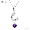 LENYA จี้เงินแท้ รูปตัวอักษรภาษาอังกฤษ C ประดับอเมทิสต์