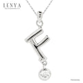 LENYA จี้ตัวอักษร ตัว F ตัวเรือนเงินแท้ชุบทองคำขาว ประดับเพชร DiamondLike