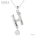 LENYA จี้ตัวอักษร ตัว H ตัวเรือนเงินแท้ชุบทองคำขาว ประดับเพชร DiamondLike