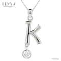 LENYA จี้ตัวอักษร ตัว K ตัวเรือนเงินแท้ชุบทองคำขาว ประดับเพชร DiamondLike