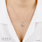 LENYA จี้ตัวอักษร ตัว N ตัวเรือนเงินแท้ชุบทองคำขาว ประดับเพชร DiamondLike