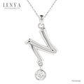 LENYA จี้ตัวอักษร ตัว N ตัวเรือนเงินแท้ชุบทองคำขาว ประดับเพชร DiamondLike