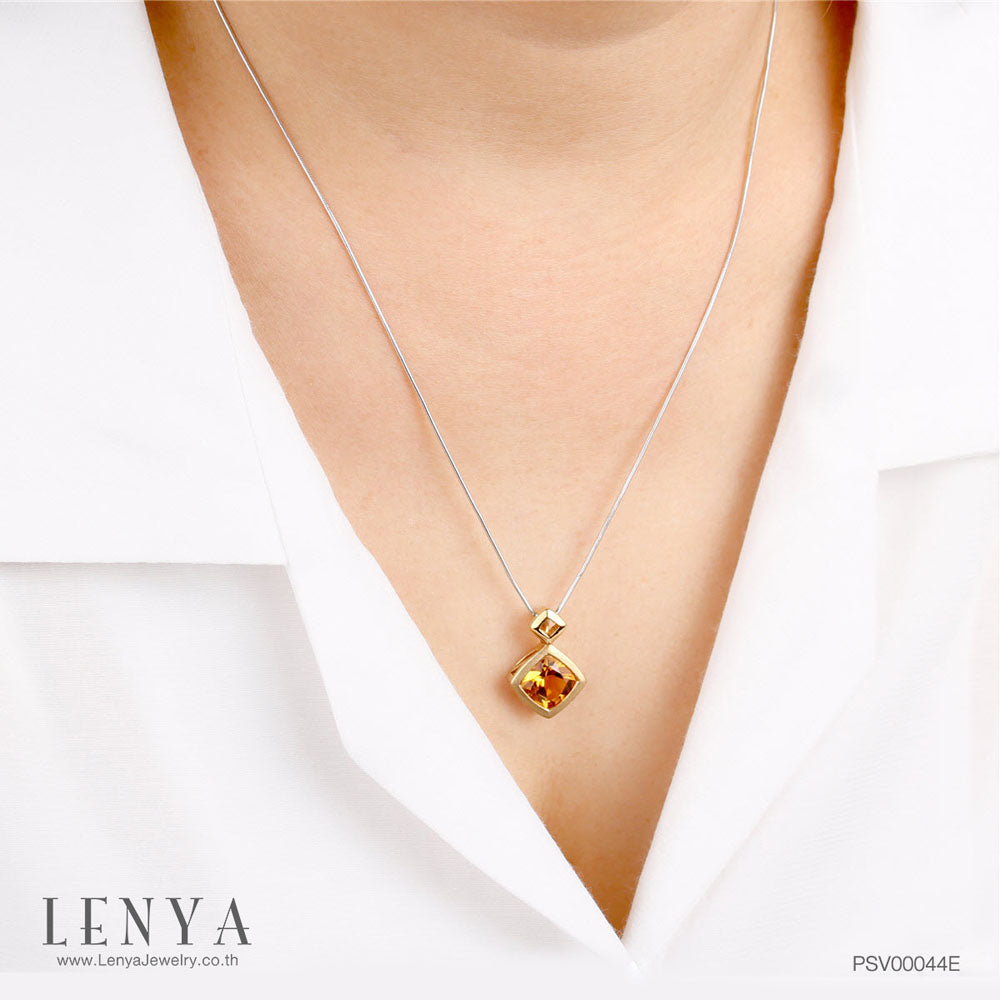 LENYA จี้เงินแท้ ประดับพลอยซิทริน เสริมพลังความคิดสร้างสรรค์