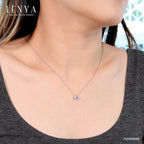 LENYA จี้ CZ จาก Swarovski เสริมลุคเรียบหรู ทรงกลม ขนาด 6 มิล ตัวเรือนเงินแท้925 ชุบทองคำขาว