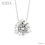 LENYA จี้ CZ จาก Swarovski เสริมลุคเรียบหรู ทรงกลม ขนาด 6 มิล ตัวเรือนเงินแท้925 ชุบทองคำขาว