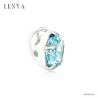 LENYA จี้ พลอยบลูโทแพซ เสริมความมั่นใจ ชัดเจน ปัญญา ขนาด 10 มิล  ตัวเรือนเงินแท้ 925 ชุบทองคำขาว