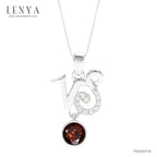 LENYA จี้พลอยโกเมน Zodiac ราศีมังกร เสริมด้านใจแกร่ง สำเร็จ มั่นคง ตัวเรือนเงินแท้925 ชุบทองคำขาว