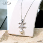 LENYA จี้Zodiacไข่มุก ประจำราศีเมถุน ตัวแทนของความอ่อนหวานนำพาความรัก ตัวเรือนเงินแท้925 ชุบทองคำขาว
