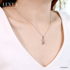 LENYA จี้ Zodiac พลอยเพอริดอท ราศีสิงห์เสริมโชคลาภ ความรักชีวิตมั่นคง ตัวเรือนเงิน925 ชุบทองคำขาว