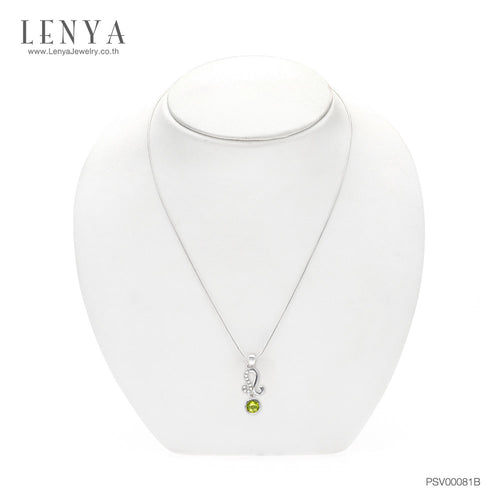 LENYA จี้ Zodiac พลอยเพอริดอท ราศีสิงห์เสริมโชคลาภ ความรักชีวิตมั่นคง ตัวเรือนเงิน925 ชุบทองคำขาว