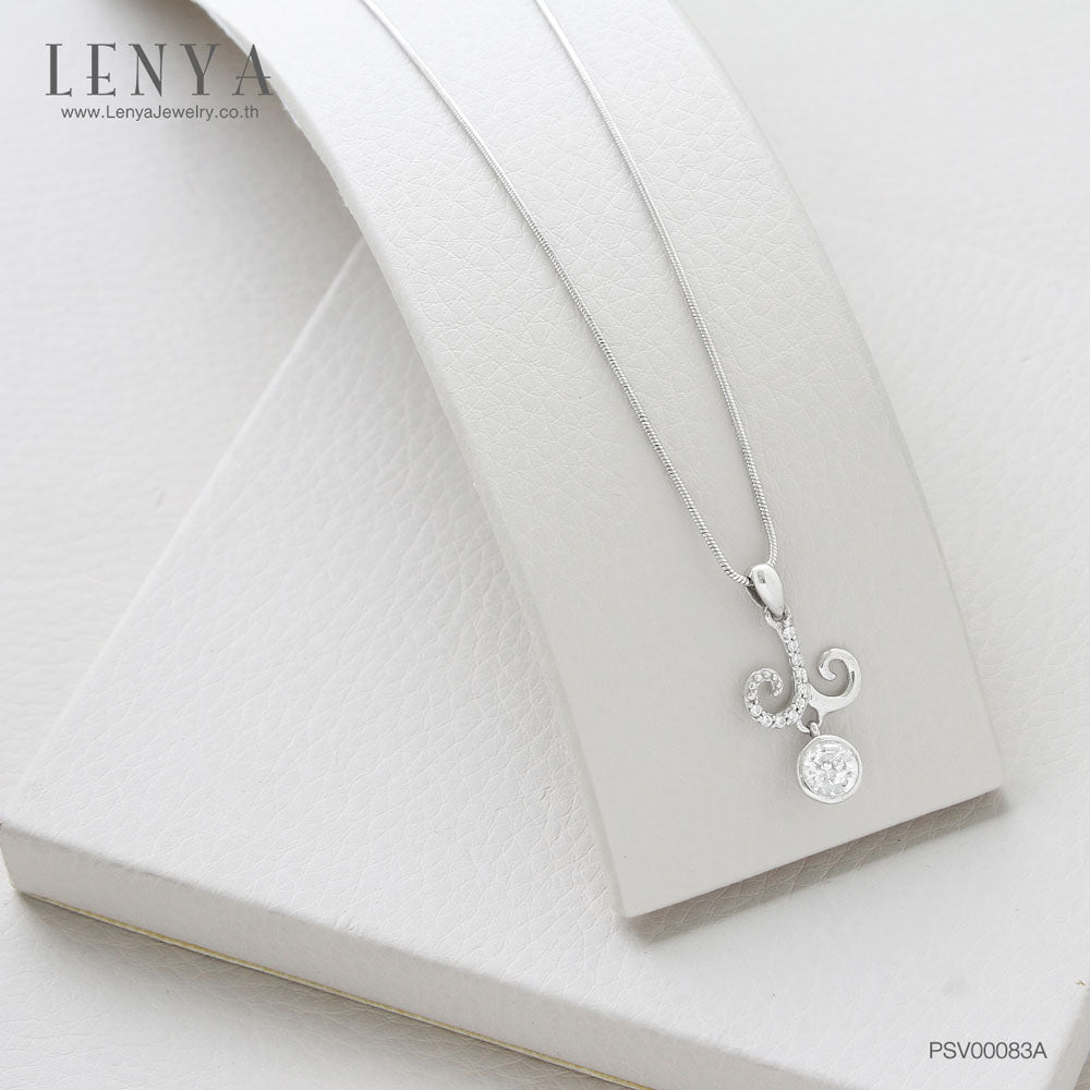 LENYA จี้ Zodiac CZ DiamondLike ประจำราศีเมษ เสริมลุคใส่สบาย ขนาด5มิล ตัวเรือนเงินแท้925 ชุบทองคำขาว