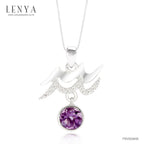 LENYA จี้ Zodiac พลอยอเมทิสต์ ราศีกุมภ์ เสริมความสงบ มีสติ มั่งคั่ง ตัวเรือนเงินแท้925 ชุบทองคำขาว