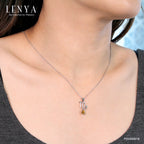 LENYA จี้ Zodiac พลอยซิทริน ราศีพิจิก ช่วยเรียกทรัพย์ สดใส พลังบวก ตัวเรือนเงินแท้925 ชุบทองคำขาว