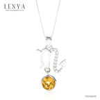 LENYA จี้ Zodiac พลอยซิทริน ราศีพิจิก ช่วยเรียกทรัพย์ สดใส พลังบวก ตัวเรือนเงินแท้925 ชุบทองคำขาว