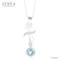 LENYAจี้ Zodiac พลอยบลูโทแพซ ราศีธนู เสริมความมั่นใจ ชัดเจน ปัญญา ตัวเรือนเงินแท้925 ชุบทองคำขาว