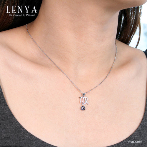 LENYA จี้ Zodiac พลอยไพลิน ประจำราศีกันย์ เสริมความรักและความสุข ตัวเรือนเงิน925 ชุบทองคำขาว